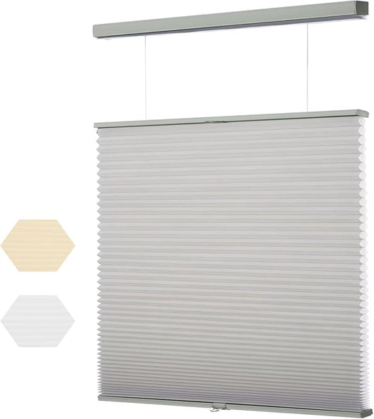 MYshade Top Down Bottom Up（TDBU） Cellular Shades, 1.5 inch Cordless Light Filtering Honeycomb Pleated Blinds for Windows Home Bedroom Office, Light Control, Thermal Insulated, 24" W x 36" H, Gray