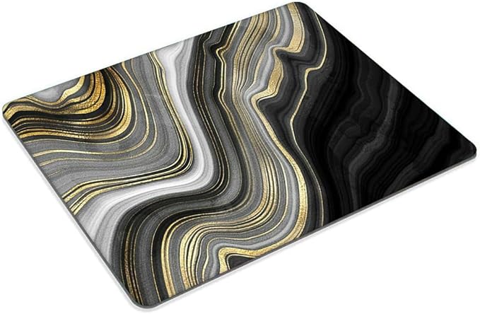 Black and White Flowing Gold line Marble Mouse pad Customized Mousepad Non-Slip Rubber Base Mouse Pads for Computers Laptop Office Desk Accessories Mouse pad