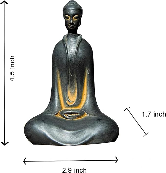 Faceless Buddha Statue, Solid Cast Iron Buddha Figurine, Indoor/Outdoor Zen Decor for Meditation & Spiritual Room