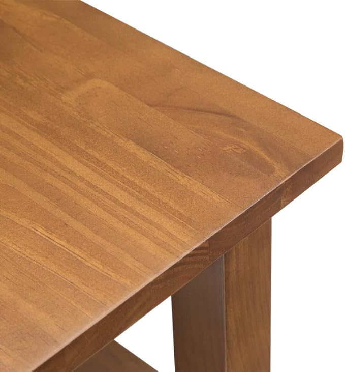SIMPLIHOME Warm Shaker SOLID WOOD 14 inch Wide Rectangle Transitional Narrow Side Table in Light Golden Brown for the Living Room and Bedroom