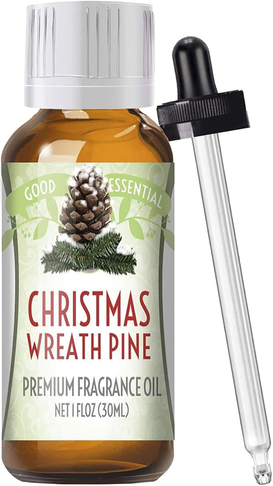 Good Essential Professional Christmas Wreath Fragrance Oil 30 ml for Candles, Soaps, Lotions, Perfume, 1 fl oz - Christmas Scented Oil for Diffuser, Candle Fragrance & Soap Making