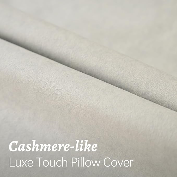 a moment Pack of 2 White Stain-Resistant Throw Pillow Covers Pet-Friendly Pillowcases Cushion Covers for Sofa Couch Bed Outdoor Waterproof 20x20 Inch