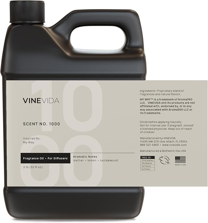 VINEVIDA [32 Fl Oz] Scent № 1000 Inspired by My Way Diffuser Oil; Hotel Scents for Cold Air Diffuser - Waterless Diffuser Oil