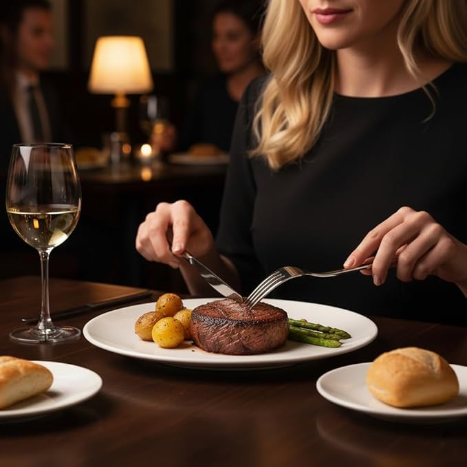 Alata Potter 20-Piece Forged Silverware Set Stainless Steel Flatware Set Cutlery Set,Service for 4,Mirror Finish,Dishwasher Safe