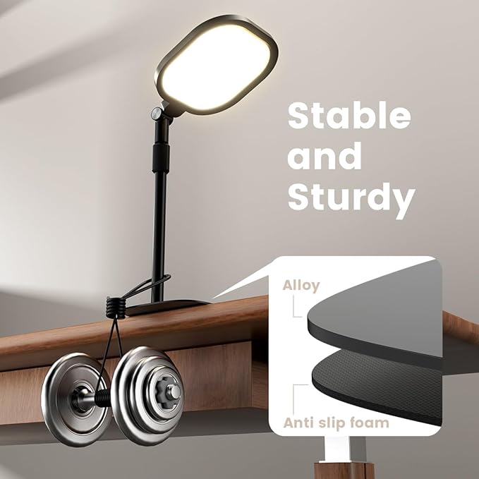 Video Conference Lighting for Zoom Meeting, Ring Light for Desk with Flexible Stand, 30 Light Modes Desk Lamps for Home Office, Desk Light & Memory Function for Zoom Lighting, Video Streaming, Drawing