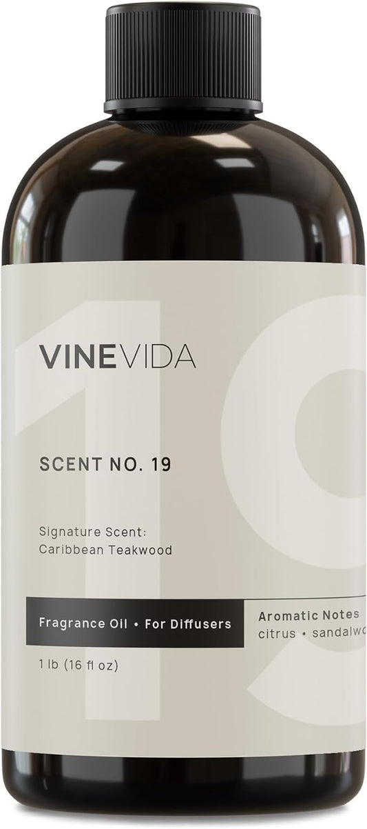 VINEVIDA [16 Fl Oz] Caribbean Teakwood Fragrance Oil for Cold Air Diffusers, Essential Oils for Diffuser Oil Refill & Air Freshener Room Spray