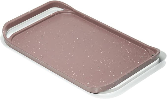LINE+ARC Waterproof, Easy-to-Clean, 18"x12" Serving Tray Extra Large Handles (Mauve) 100% Food-Grade Melamine for Breakfast, Dinner, Bed, Tea, Crafts, Decorative, TV, Couch, Outdoor, Patio