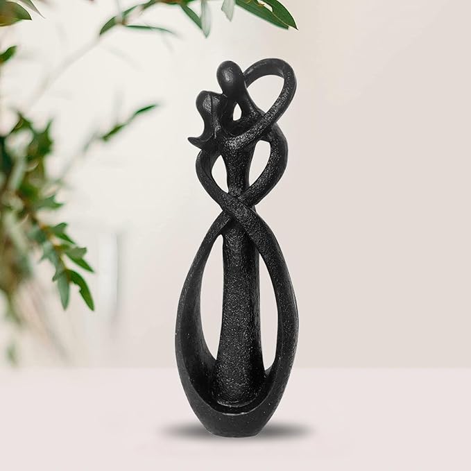 Resin Couple Modern Sculptures Home Decor Romantic Gift for Weddings Valentine's Day and Anniversaries Decoration Figurine for Girlfriend, Bridal Shower, Engagement