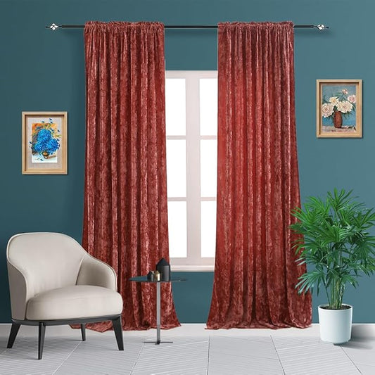 Liinas Velvet Blackout Curtains Soft Luxury 2 Panels Curtains for Bedroom Nursery Patio Doors Rod Pocket Back Tab Drapes Curtains for Living Room,52 by 96Inch,Mauve Pink