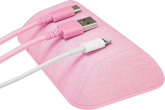 Smartish® Magnetic Cord Holder - Bigger Cable Wrangler Organizer with Magnet Clips for Charger Management on Desktop, Nightstand, or Side Table - Holds 6+ Cables - I'm Blushing