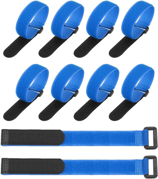 PATIKIL 12 x 0.79 Inch Reusable Cable Ties 10 Pcs Adjustable Hook and Loop Straps Cord Management Wire Wrap Cord Ties Organizer for Home Office Cables, Blue