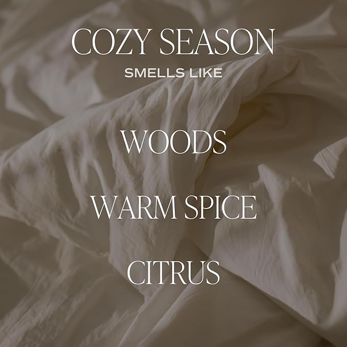 Sweet Water Decor Cozy Season Candle, Large 15oz Jar, Scented with Warm Woods, Citrus & Spice, Non-Toxic Soy Wax Blend, Fall & Winter Home Candle for Autumn, Thanksgiving & Christmas, 70+ Hour Burn