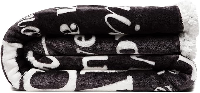 Chanasya Premium I Love You Gift Throw Blanket - for Love Support Thinking of You Message Birthday Blanket - for Couple Best Friend Women Girlfriend Boyfriend Bestie Sister- Dark Gray