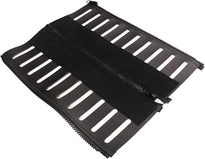 Under Desk Cable Organizer 2-Pack – PU Leather, Zipper Closure with 10 Cable Slots, Tool-Free Mount, Connectable Design for Home and Office Wire Management (Black)