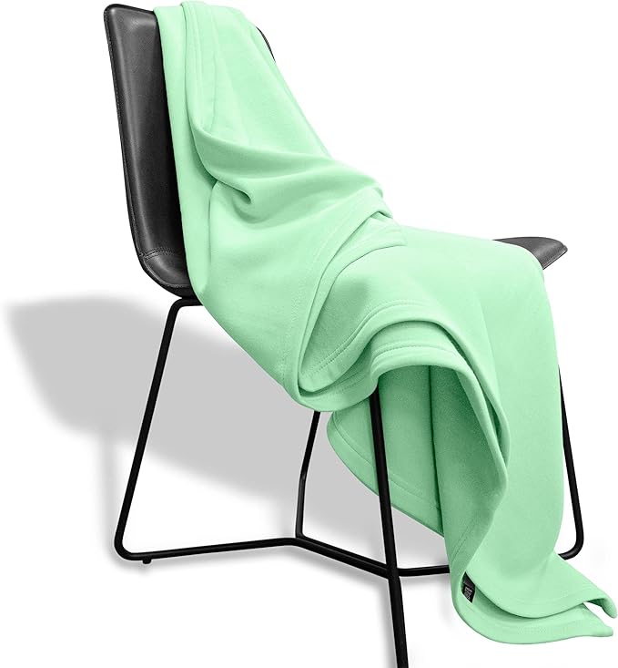 MV Sport Lightweight Sweatshirt Blanket Throw – Warm & Cozy, Breathable Oversized Fleece Knit, Couch, Bed, Travel, Cold Nights, and Outdoors – Soft Light Weight Blanket 54" x 84" Key Lime