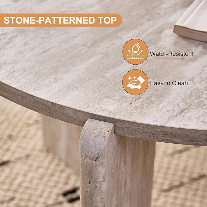 Round Nesting Coffee Tables Set of 2 for Living Room [Interchangeable Height] φ27.6 + φ19.7 Mid Century Modern Circle Side Tables for Bedroom Office Studio Apartment