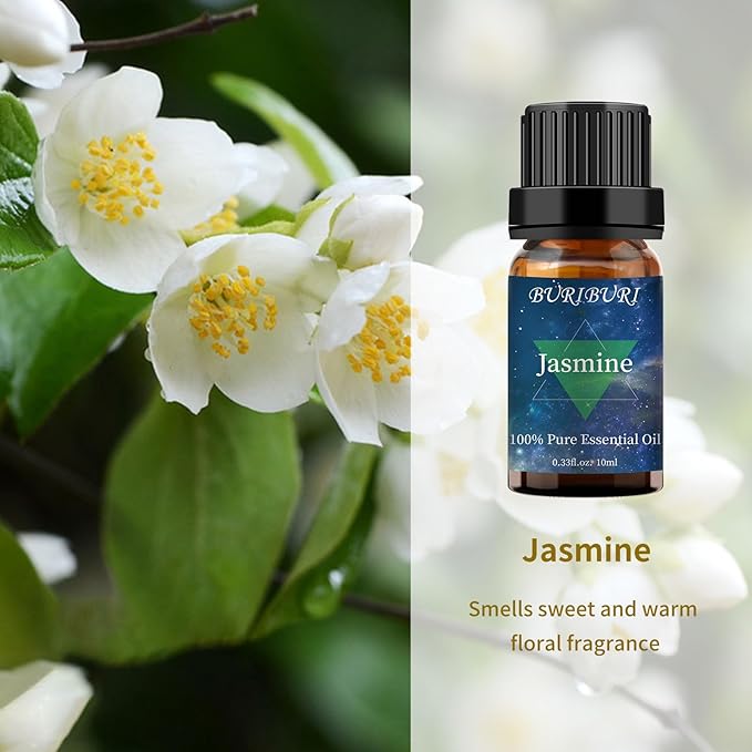 Lavender Oil and Jasmine Essential Oil, 100% Pure, Undiluted, Natural, Organic Aromatherapy Essential Oils Gift Set, 10MLx2