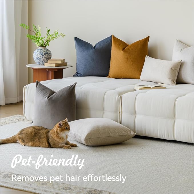 a moment Pack of 2 Jeans Blue Stain-Resistant Throw Pillow Covers Pet-Friendly Pillowcases Cushion Covers for Sofa Couch Bed Outdoor Waterproof 20x20 Inch