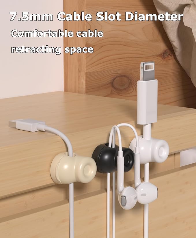 Magnetic Cable Clips, Adjustable Cord Holder Management, Adhesive Wire Keeper Organizer for Home Office Desk Phone PC Car Wall Desktop Nightstand Appliance (9-Pack Black Shoes)
