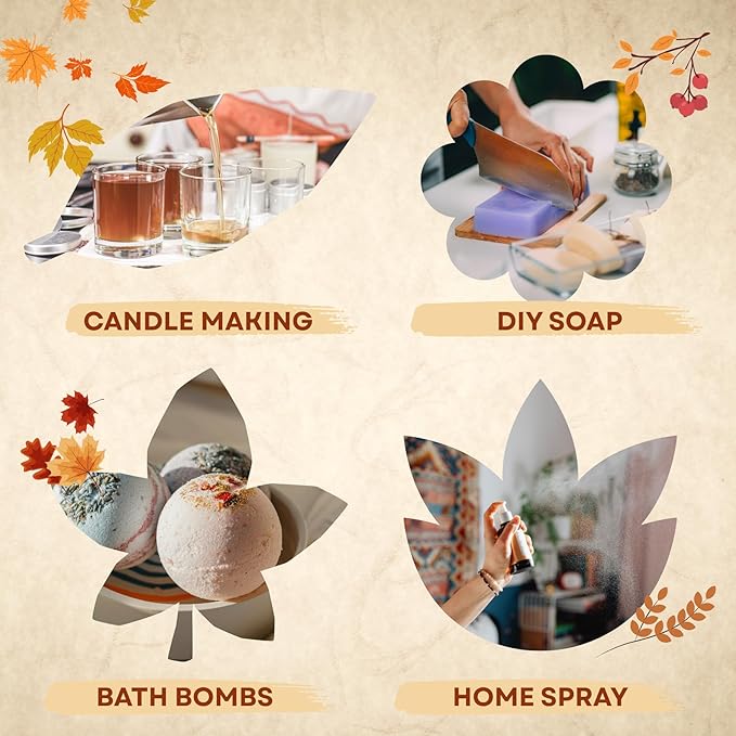 Scentia Autumn Spice Essential Oil – 500ml Fall Blend with Pumpkin Spice Notes | Diffuser Oil for Home, Halloween & Thanksgiving Décor | Aromatherapy, Candle & Soap Making