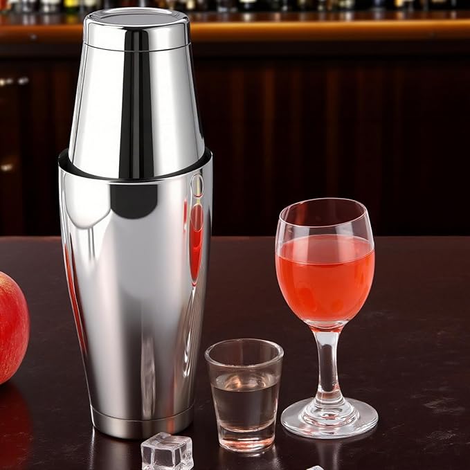10 Pcs Cocktail Shakers, Professional Bar Shaker Boston Set, Boston Cocktail Shaker Set, Stainless Steel Martini Shakers Drink Mixer for Bartending, 18 oz & 27 oz (Silver)