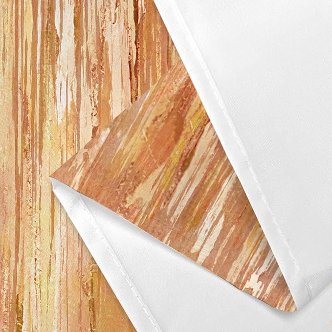 JAWO Orange Abstract Shower Curtain, Orange Autumn Fall Modern Oil Painting Vintage Shower Curtain Bohemian Bathroom Decor, Waterproof Washable Bath Curtains with Hooks