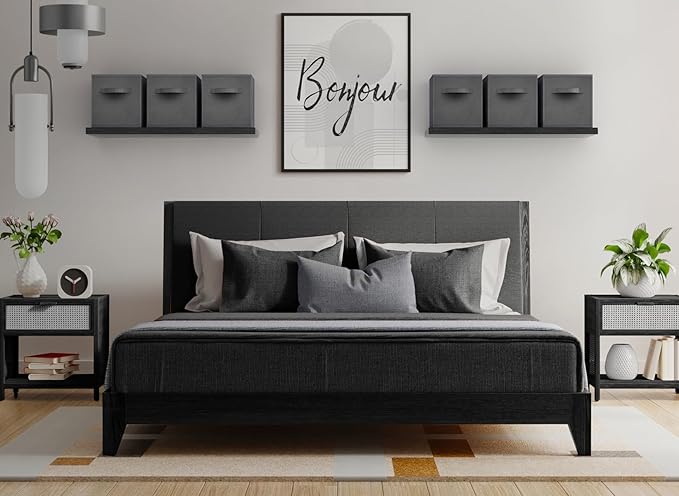 Sorbus Storage Cubes - 11 Inch Foldable Fabric Baskets for Organizing Pantry, Closet, Shelf, Cubby - 6 Grey Collapsible Cloth Storage Bins with Handle for Home, Bedroom