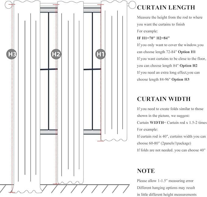 8-3/4FT Extra Long Curtains for Bedroom, Lush Decor 105 Inch Linen Blackout Light Blocking Nursery Window Curtains 2 Panels Burg Textured Back Tab&Pinch Pleated Drapes with Hooks Birch (40"x105")