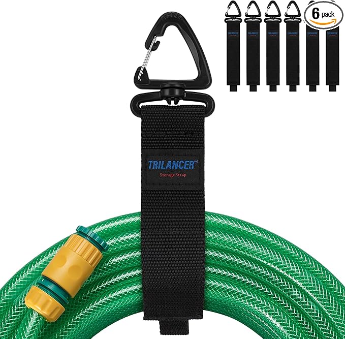 Trilancer Hook-and-Loop Storage Straps with Triangular Buckle to Hang on Walls, for Garage Organization and Storage, for Cables, Wires, Rope, Hoses, Tools of Home, Workshop, Studio, Shop（6L）