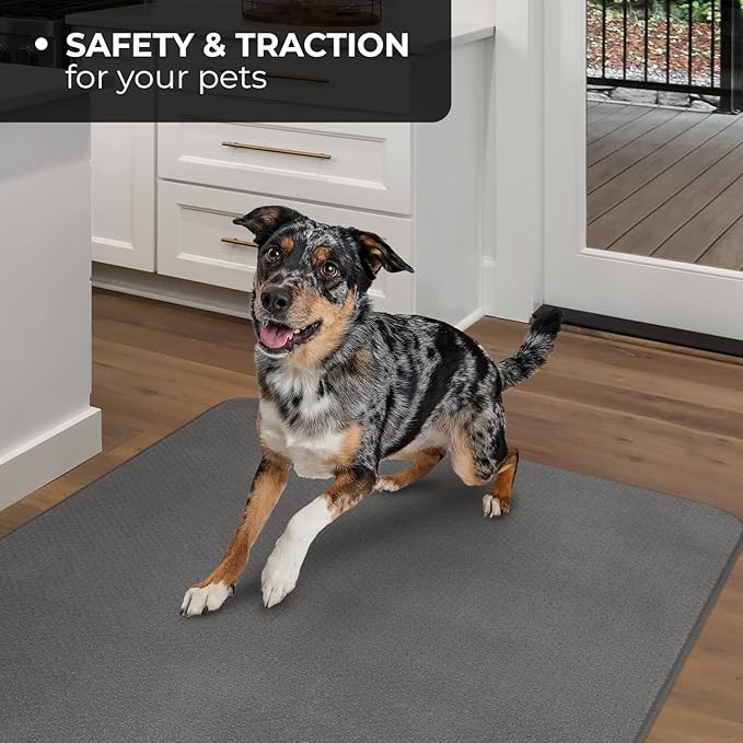 House, Home and More Skid-Resistant Carpet Indoor Area Rug Floor Mat - Gray - 3 Ft X 5 Ft - Non Slip Rubber Backing, Stain Resistant, Dog Friendly, Living Room Bedroom Kitchen Entryway