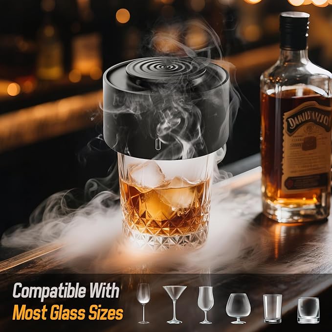 Electric Whiskey Smoker Kit – Old Fashioned Drink Smoker Kit with Heating Rod, Aluminum Alloy Body & 6 Wood Chips – USB Rechargeable, No Butane – Gift for Whiskey, Cocktail,Bourbon, Coffee& BBQ Lovers