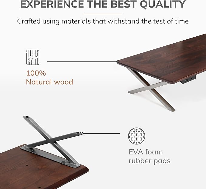 Anji Mountain Monitor Stand - Desktop Organizer & Laptop Riser, Ergonomic Monitor Riser, Space-Saving Monitor Stand for Desk, Durable Construction, Easy Assembly, Ideal for Home & Office,Walnut