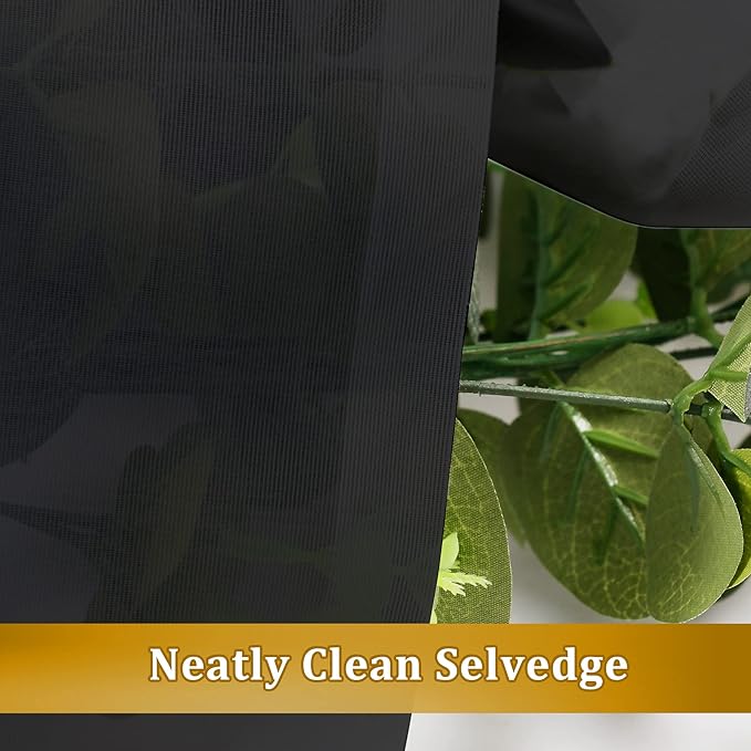 Aiyufeng Black Curtains & Drapes - Soft & Elegant Semi Sheer Curtains Privacy Panels for Living Room Bedroom Dining Patio Door Beautiful Window Decor, W40 x L72, 2 Pcs