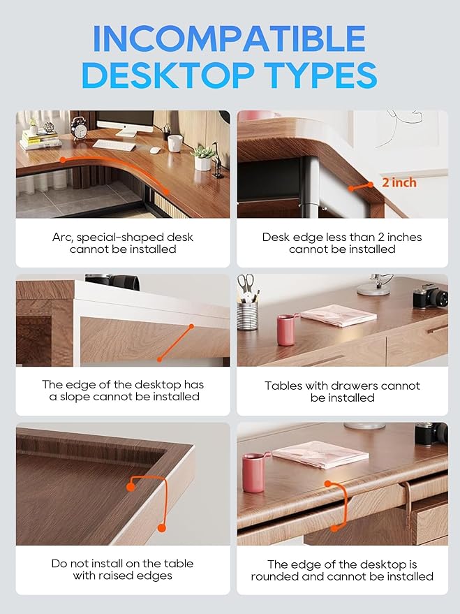 NODOCA No Drill Under Desk Cable Management Tray, 14'' Wire Management, Punch-Free Clamp on, Metal Cable Tray, Wire Organizer, Under Desk Basket for Office and Home, White