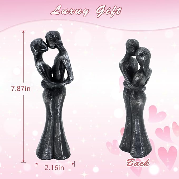 Anniversary Wedding Gifts, Love Ornament for Couple, Romantic Couple Sculptures, Abstract Resin Statues for Home Decor, Valentines Statues Decor for Desk Office, Valentines Gifts for Women Wife