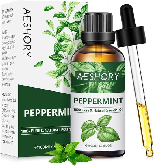 Peppermint Essential Oils 3.38FL.OZ - Aromatherapy Essential Oils for Diffusers for Home, Peppermint Scented Oils for Massage, Soap Candle Making Scents - 100ML