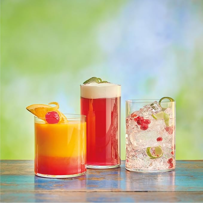 Luigi Bormioli Top Class 15.25 oz All Purpose Glasses - Set of 6 Durable Lead-Free Crystal Drinkware with Reinforced Rims & Minimalist Design - Elegant Glassware for Home or Bar Use