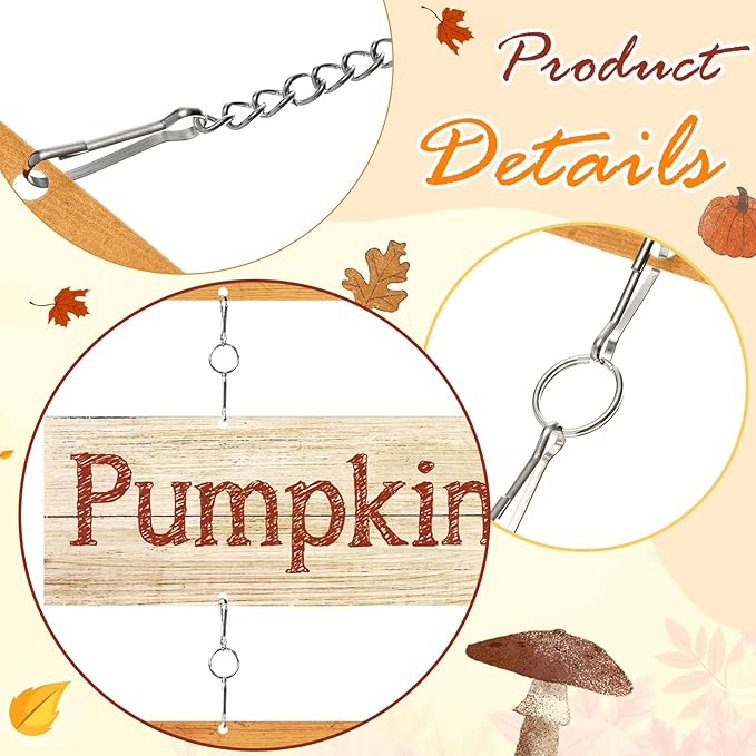 Hotop Fall Decorations for Home Thanksgiving Hanging Signs Wooden Wall Plaque Autumn Wall Hanging Decor for Home Thanksgiving Autumn Office Indoor Outdoor Door Decor Sign (Retro Color)