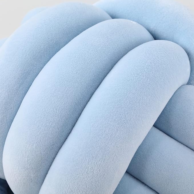 Petrella Knot Pillows Ball Round Throw Pillows Home Decor Cushion Decorative Aesthetic Throw Pillows，ice Blue 11inch