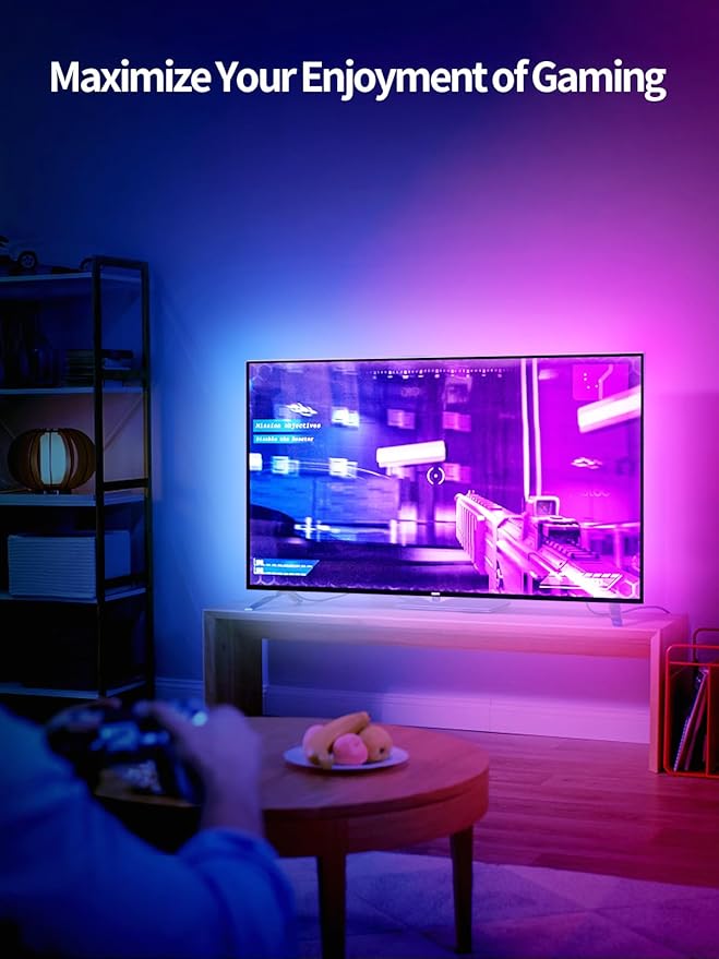 LED Lights for TV, 19.68ft LED Backlights for 65-80in TV, RGB TV Backlight with Music Sync Bluetooth APP and Remote Control TV Lights Strip USB Powered LED Lights for Bedroom, Gaming