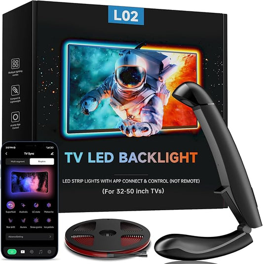 TV LED Backlight Sync to Screen – 11.5ft LED Lights for 32-50 Inch TVs & PC Monitors, Smart App Control TV Lights That Change with TV, USB-C Powered RGB Strip Lighting