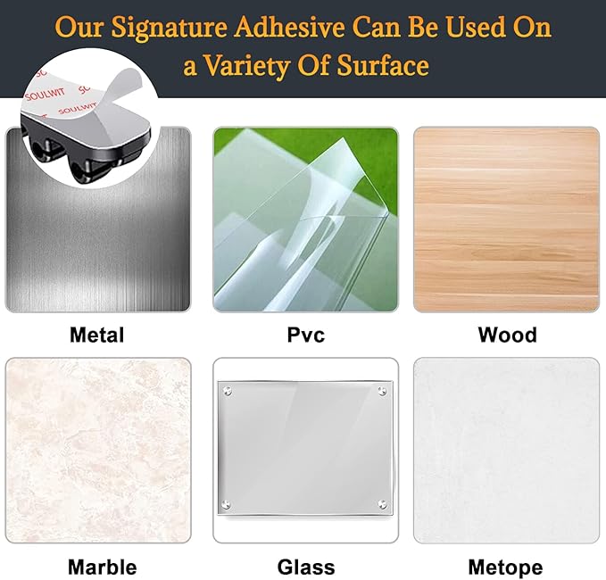 SOULWIT Upgraded Cable Holder, Cable Management Cord Organizer Clips Silicone Self Adhesive for Desktop USB Charging Cable Power Cord Bedside Wire PC Office Home (3/5/7 slot,White)