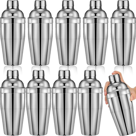 Nitial 9 Pcs Bar Cocktail Shaker Professional Stainless Steel Martini Drink Mixer with Built-in Strainer for Bartending No Leaks Boston Shaker for Bar Party Drink Mixing Tool(18.6 oz)