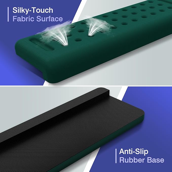 L-Shaped Desk Edge Cushion, 2 PCS Elbow Rest for Desk with Ergonomic Support, Memory Foam Elbow Pad & Arm rest for Palm, Wrist & Forearm, Non-slip & Separate Design, Office & Home, Dark Green