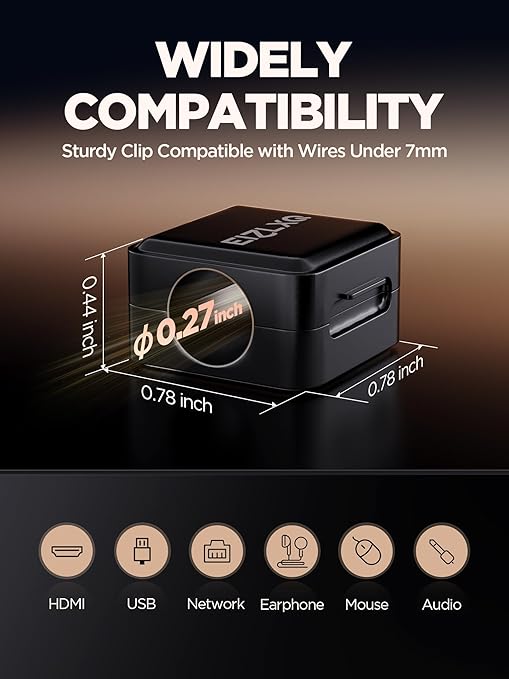 Magnetic Cord Organizer Holder,EIZLXQ 8 Pack Under Desk Cable Management,Adhesive Magnetic Cable Clips for Home Office Desk Phone Car Desktop Nightstand-Black