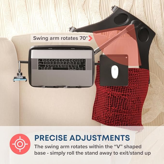 LEVO G2 V16 Mobile Laptop Stand Desk Rolling Cart Adjustable with Mouse Tray