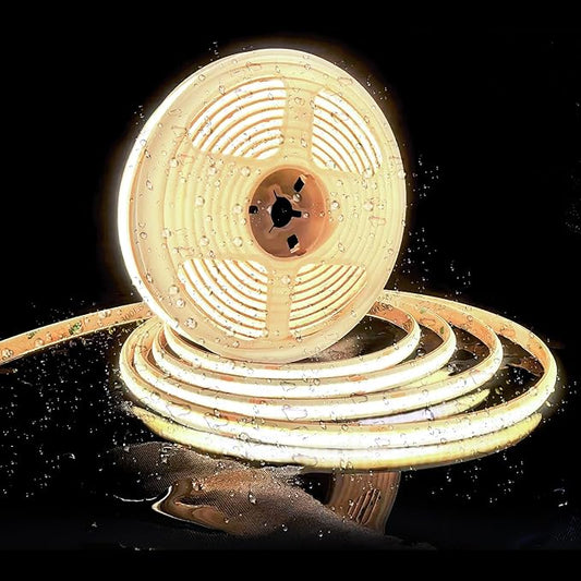 Outdoor LED Strip Lights,4000K Natural White,24V IP67 LED Strips,32.8FT/10M,CRI90+ Waterproof led cob Strip Light for Bathroom,Pool,Garden,Sauna Rooms(Power Not Included)