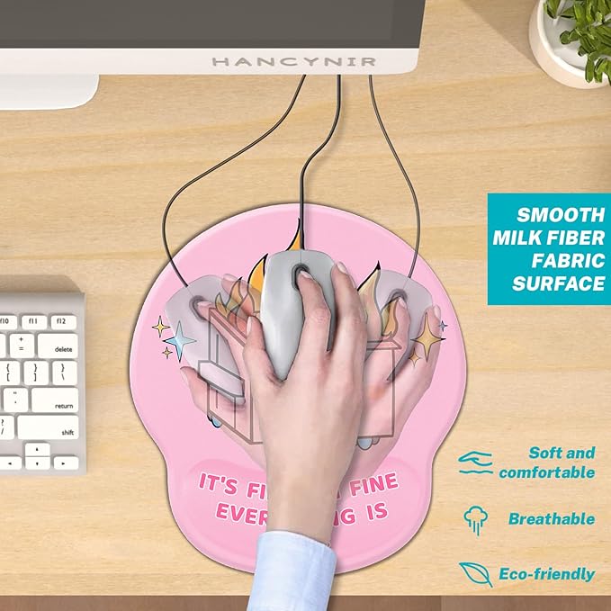 Ergonomic Mouse Pad with Wrist Rest, Funny Cute Dumpster on Fire Mouse Pads Wrist Support for Desk, Comfortable Computer Mousepad for Gaming Laptop Work Home Accessories Office Supplies Decor