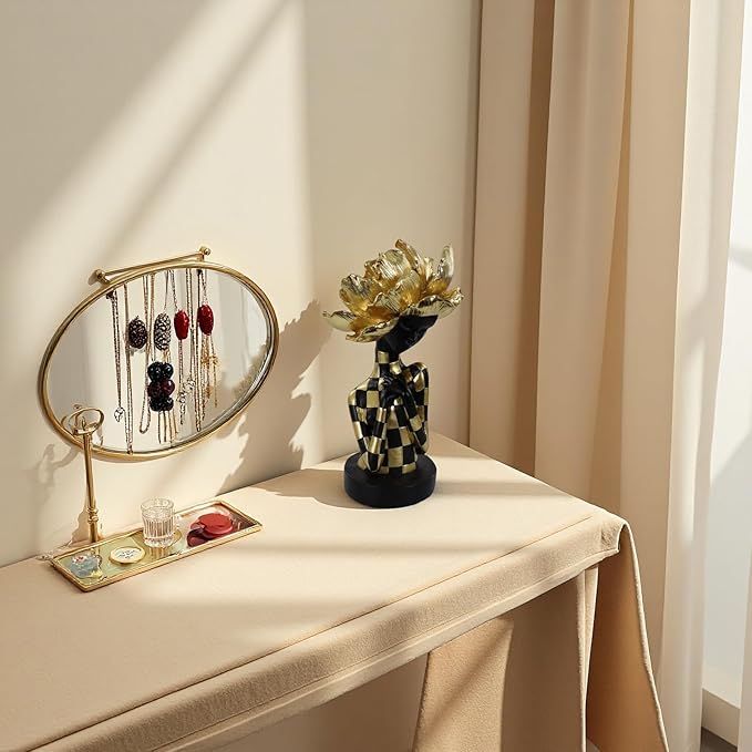 African Statues for Home Decor, Sculptures Decorations for Living Room, 11'' African Lady Art Bust Figurines, Black Modern Aesthetic Ornament for Shelf and Tables, Décor Accents Gifts for Women