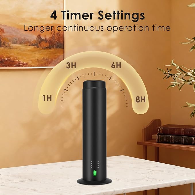 Waterless Essential Oil Diffuser for Homes, Offices, Hotels, Spas, 200ML Capacity, 1500 Sq Ft Coverage, Remote Control, Black Aluminum Alloy